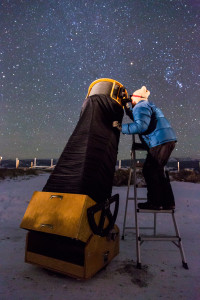 Dr. Sam Singer with 20 inch Starmaster Telescope