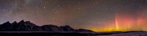 Northern Lights over Teton Mountains