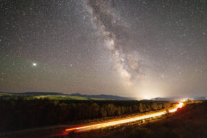 Milky Way and Car Trail