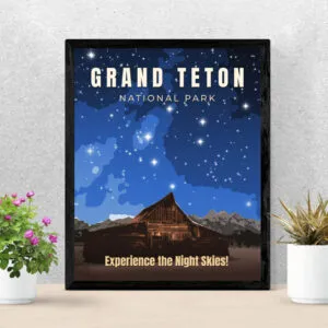 Grand Teton National Park Night Sky Poster